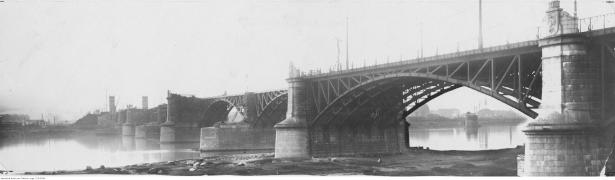 Odbudowa Mostu Poniatowskiego, 1924 r. Fot. Narodowe Archiwum Cyfrowe