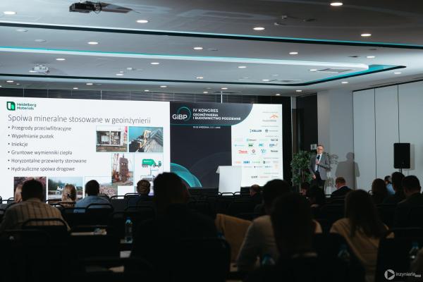 Zdjęcie IV Kongres Geoinżynieria i Budownictwo Podziemne. Krzysztof Szerszeń (Heidelberg Materials Polska). fot. Quality Studio dla www.inzynieria.com