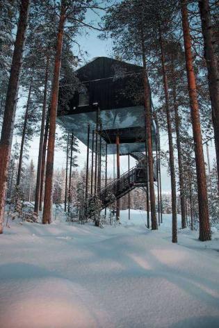 Szwecja: luksusowy hotel na drzewie. Fot. www.snohetta.prezly.com