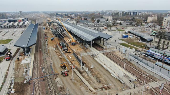 Zdjęcie Stacja Białystok, budowa zadaszenia i torów. Fot. Paweł Mieszkowski/PKP PLK