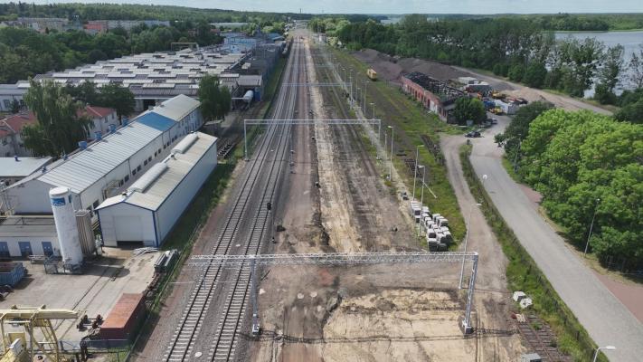 Zdjęcie Stacja Ostróda z lotu ptaka. Fot. Paweł Chamera/PKP PLK