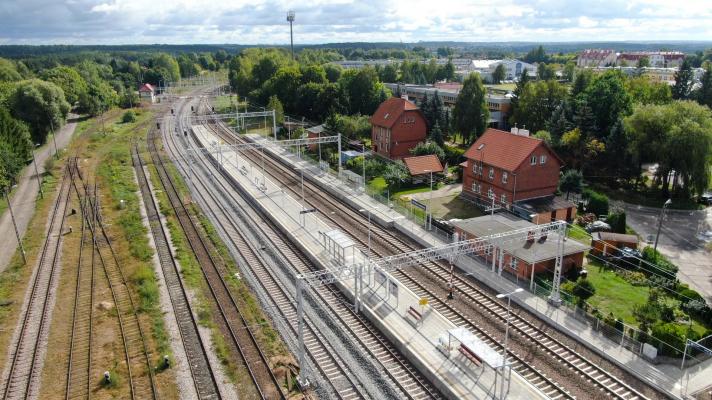 Zdjęcie Nowe perony i układ torowy na stacji Olsztyn Gutkowo. Fot. Damian Strzemkowski/PKP PLK