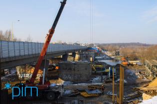 Budowa mostu Lecha w Poznaniu. Fot. PIM