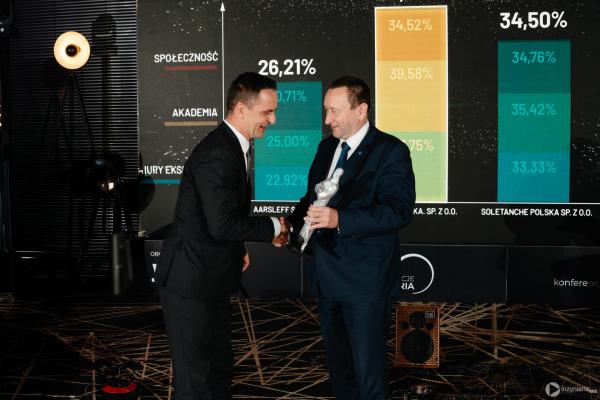 Zdjęcie IV Kongres Geoinżynieria i Budownictwo Podziemne. Gala rozdania Nagród TYTAN 2025. Od lewej: Marcin Itczak (Keller Polska) oraz dr hab. inż. Paweł Popielski, prof. PW (Politechnika Warszawska). fot. Quality Studio dla www.inzynieria.com