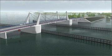 Wizualizacja mostu zwodzonego na Wyspę Sobieszewską z archiwum Dyrekcji Rozbudowy Miasta Gdańska