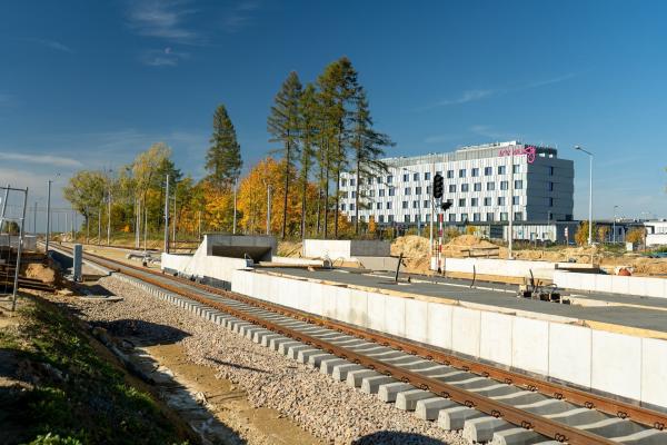 Zdjęcie Stacja Pyrzowice – budowa toru i peronu. Fot. Szymon Grochowski/PKP PLK