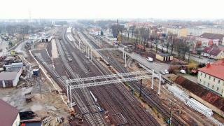 Przebudowywany układ torowy stacji Ełk. Fot. Damian Strzemkowski/PKP PLK