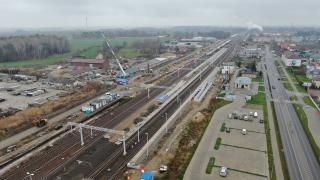 Szepietowo – widok na perony i budowę przejścia podziemnego. Fot. Artur Lewandowski/PKP PLK
