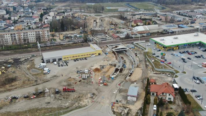 Zdjęcie Budowa tunelu drogowego w Łapach. Fot. Paweł Mieszkowski/PKP PLK