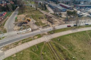 Budowa trasy tramwajowej w Toruniu. Fot. MZK Toruń/Krzysztof Kujawski