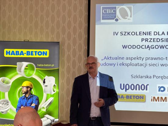 Zdjęcie IV Szkolenie dla kadry zarządzającej przedsiębiorstwami wodociągowo-kanalizacyjnymi. Dr inż. Dariusz Zwierzchowski, Centrum Badań i Certyfikacji. Fot. inzynieria.com