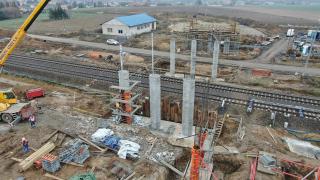 Stacja Czyżew – budowa wiaduktu drogowego. Fot. Artur Lewandowski/PKP PLK