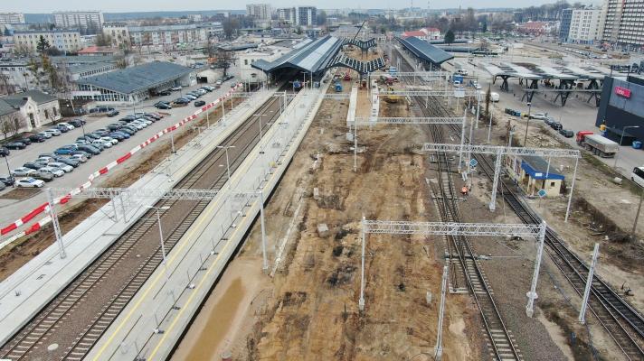 Zdjęcie Budowa peronów na stacji Białystok. Fot. Paweł Mieszkowski/PKP PLK