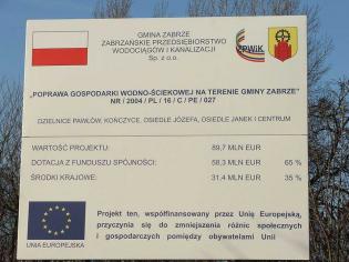 Jedna z tablic informacyjnych / Fot. Oczyszczalnia Śródmieście, fs.zabrze.pl