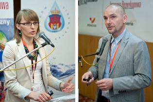 11. Konferencja, Wystawa i pokazy Technologii INŻYNIERIA BEZWYKOPOWA, Zawiercie, 2013 r. Beata Nienartowicz - Politechnika Wrocławska, Robert Walczak - Amitech Poland. fot. Quality Studio dla www.inzynieria.com