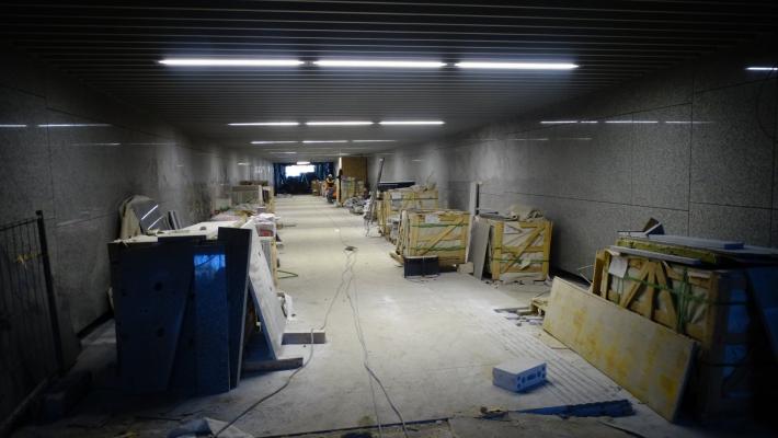 Zdjęcie Prace w tunelu pod stacją. Fot. Andrzej Puzewicz/PKP PLK