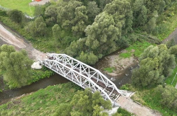 Zdjęcie Prace przy moście w Jeleśni. Fot. Krzysztof Dzidek/PKP PLK