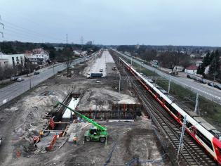 Budowa przejścia podziemnego na stacji Warszawa Wawer. Fot. Łukasz Bryłowski/PKP PLK