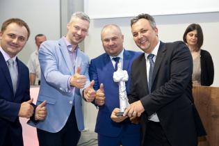 14. Konferencja, Wystawa i pokazy Technologii INŻYNIERIA BEZWYKOPOWA, Kraków - Bielany, 2016 r. Od lewej: Jacek Janicki - ZRB Janicki, Arkadiusz Szyszko - Hoster, Piotr Janicki - ZRB Janicki, Tomasz Siarczyński - Hoster. fot. Quality Studio dla www.inzynieria.com