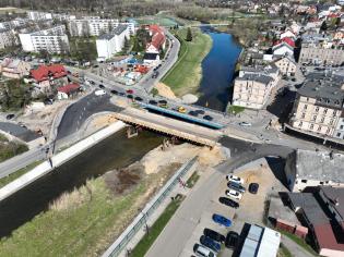 Most tymczasowy w ciągu DK40 w Głuchołazach. Fot. GDDKiA