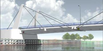 Wizualizacja mostu zwodzonego na Wyspę Sobieszewską z archiwum Dyrekcji Rozbudowy Miasta Gdańska