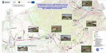 Mapa Pomorskiej Kolei Metropolitarnej. Fot. z archiwum spółki Pomorska Kolej Metropolitalna