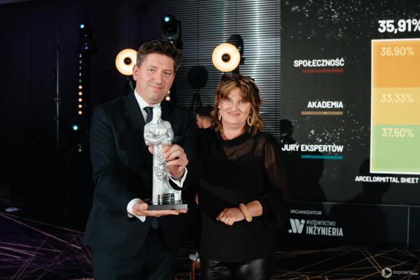 Zdjęcie IV Kongres Geoinżynieria i Budownictwo Podziemne. Gala rozdania Nagród TYTAN 2025. Michał Januszewski (ArcelorMittal) oraz dr inż. Aleksandra Borecka (Akademia Górniczo-Hutnicza). fot. Quality Studio dla www.inzynieria.com