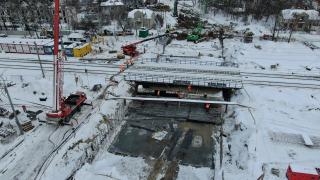 Tunel drogowy w Sulejówku zostanie otwarty w II połowie 2023 r. Fot. Artur Lewandowski, Paweł Mieszkowski/PKP PLK