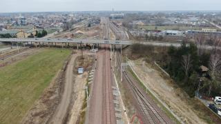 Stacja Łapy: przebudowa torów w pobliżu wiaduktu. Fot. Paweł Mieszkowski/PKP PLK