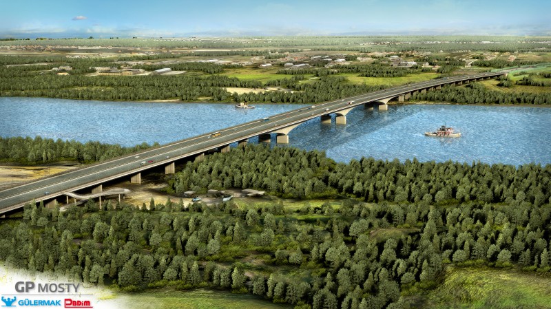 Wizualizacja 1,5-kilometrowego mostu nad Wisłą w Warszawie w ciągu Południowej Obwodnicy Warszawy
