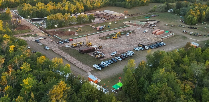 Plac budowy obejścia rurociągu Line 5 w rejonie Saxon w Wisconsin. Fot. Enbridge; press