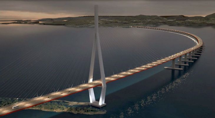 Tak będzie wyglądał najdłuższy pływający most na świecie. Fot. Norweski Krajowy Zarząd Dróg i Autostrad