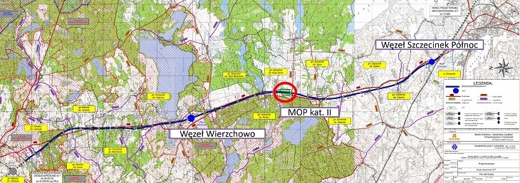 Droga ekspresowa S11. Plan orientacyjny odcinka Bobolice–Szczecinek. Źródło: GDDKiA