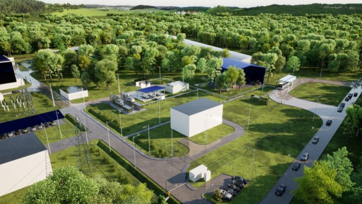 Wizualizacja fabryki zielonego wodoru H2HUB Nowa Sarzyna. Źródło: Polenergia