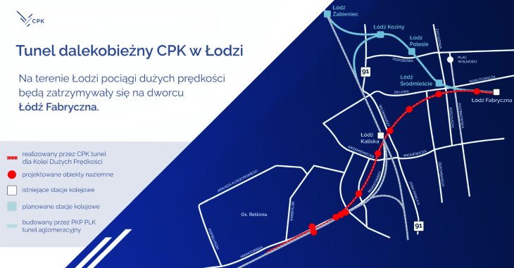 Mapa tunelu CPK. Źródło: CPK