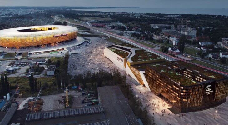 Nautilus Gdańsk – wielofunkcyjny kompleks rekreacyjno-rozrywkowy z oceanarium, centrum edukacji 5D, pasażem handlowym, strefą gastronomiczną, galerią medyczną oraz hotelem z centrum konferencyjnym powstać ma do 2022 r. Wiz. PFI Future S.A.