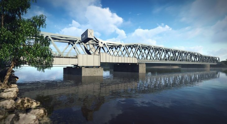 Wizualizacja nowego mostu nad Regalicą. Żródło: PGW Wody Polskie, RZGW w Szczecinie