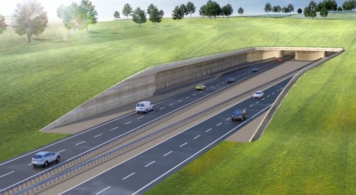 Wizualizacja portalu tunelu pod Stonehenge. Źródło: Highways England
