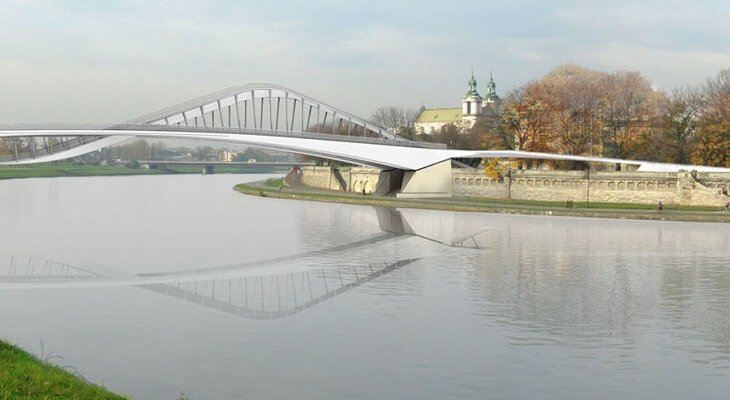 Kraków: tak będzie wyglądać kładka Kazimierz–Ludwinów. Wiz.: Biuro Projektów Lewicki Łatak, źródło: UM Kraków