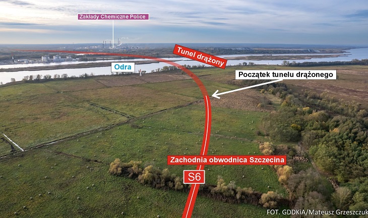 Najdłuższy tunel drogowy w Polsce pobiegnie m.in. pod Odrą. Źródło: GDDKiA