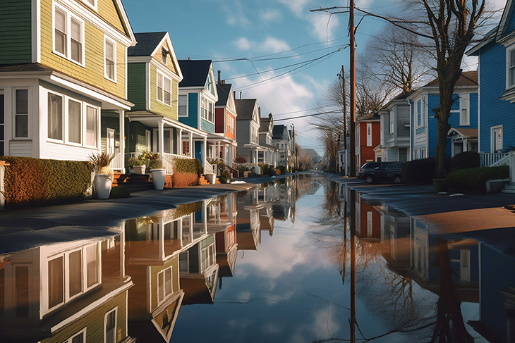 Powodzie miejskie spowodowane zmianami klimatu. Fot. Adobe Stock