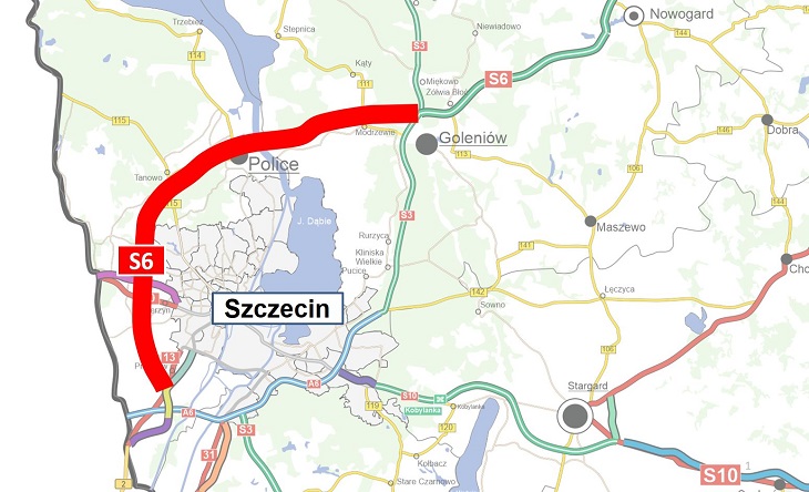 S6 zachodnia obwodnica Szczecina. Źródło: GDDKiA