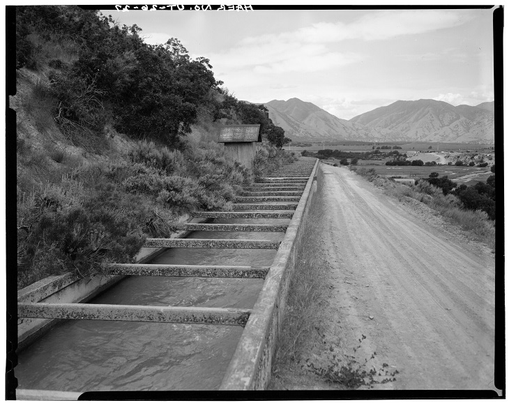 Betonowy odcinek kanału Strawberry High Line w rejonie Payson, 1982 r. Fot. Historic American Engineering Record/Library of Congress
