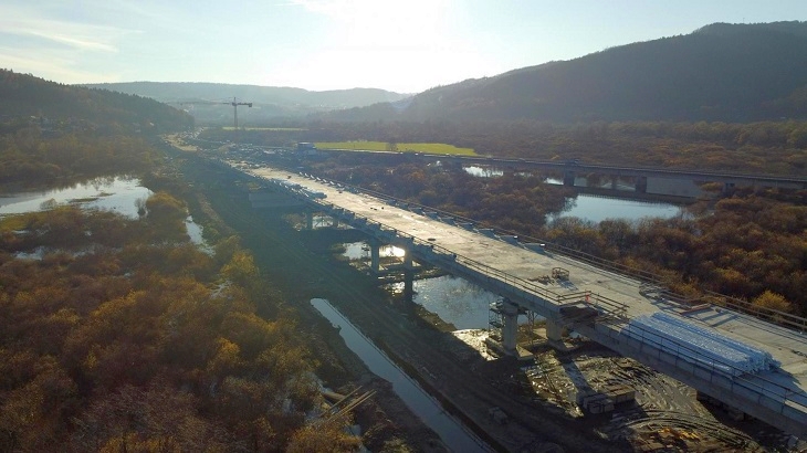 Budowa mostu w Kurowie, 18 listopada 2020 r. Fot. GDDKiA