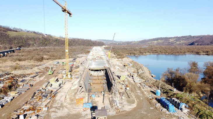 Budowa mostu w Kurowie, 24 listopada 2020 r. Fot. GDDKiA