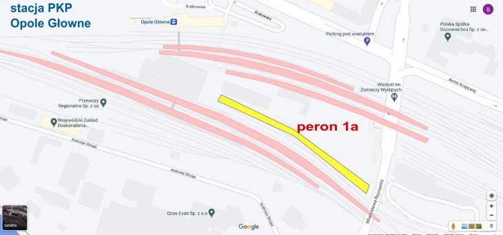 Mapa stacji Opole Główne. Źródło: PKP PLK