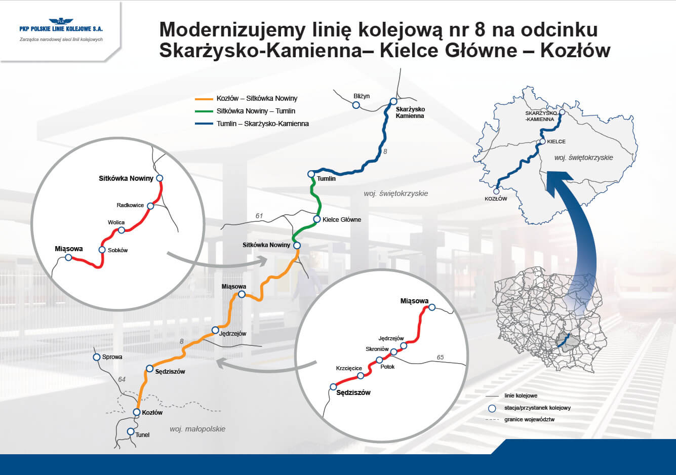 Mapa ilustracyjna inwestycji. Fot. PKP PLK