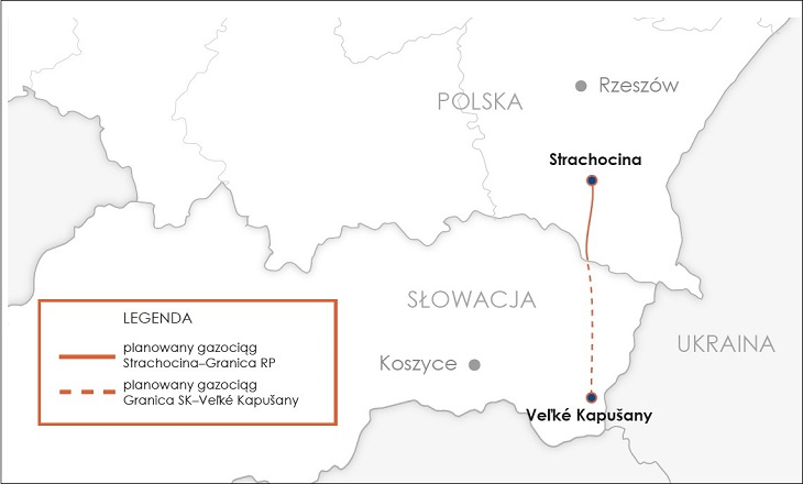 Gazociąg Strachocina–granica RP. Źródło: GAZ-SYSTEM
