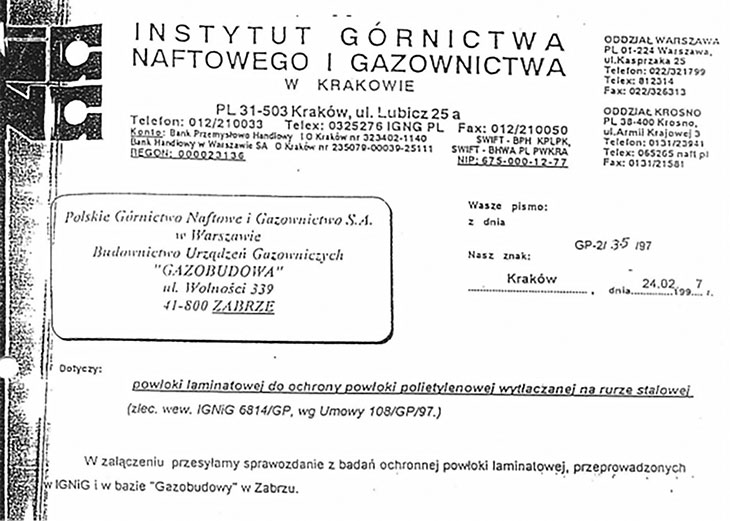 FOT. 2. | Sprawozdanie z badań laminatu IGNiG w Krakowie