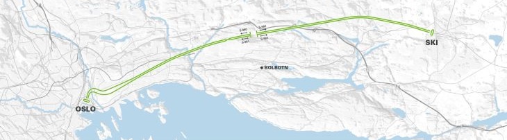 Plan trasy tunelu Follo Line. Źródło: Herrenknecht AG